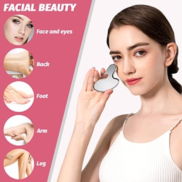 AURUZA Gua Sha Facial Tool for Lymphatic Drainage