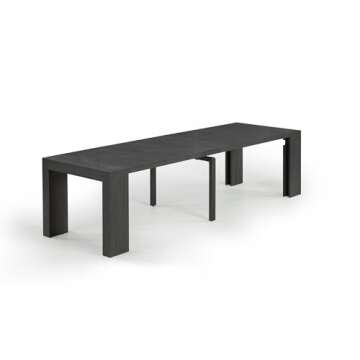 Transformer Table Dining Room Table for 2 to 12, Expandable Dining Table, Wood Black Dining Table, E...