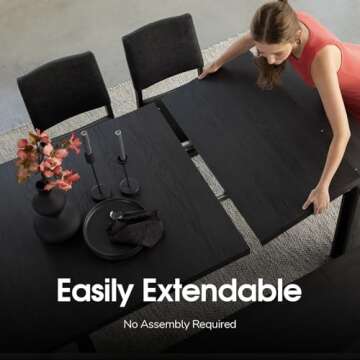 Transformer Extendable Dining Room Table for 2 to 12