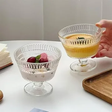 Vintage Glass Dessert Bowls Set - Perfect for All Occasions