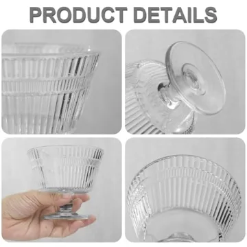 Vintage Glass Dessert Bowls Set - Perfect for All Occasions