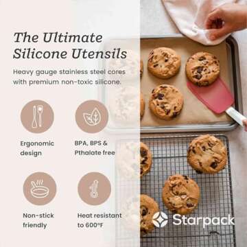 Starpack 'Flex & Flip' Flexible Silicone Turner Spatula (Standard) - High Heat Resistant Spatulas fo...