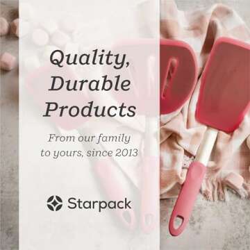 Starpack 'Flex & Flip' Flexible Silicone Turner Spatula (Standard) - High Heat Resistant Spatulas for Cooking Egg 600°F - Silicone Pancake Turner Spatula, LFGB Grade Non Stick Rubber Kitchen Utensils