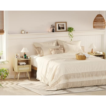 SUPERJARE Nightstands Set of 2 with Charging Station