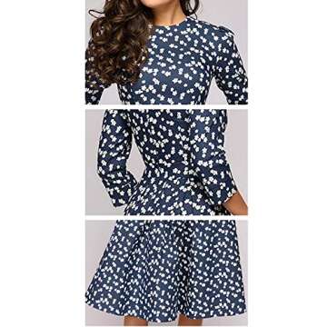 Elegant Floral Vintage Midi Dress for Women