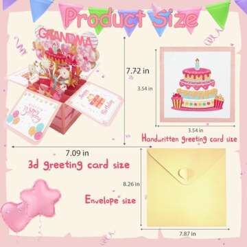 Asmallgf Great Grandma Birthday Gifts, Personalized Birthday Popup Card for Granny Nana, Best Nana G...