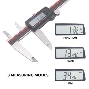 VINCA Digital Caliper DCLA-1205, Accurate Stainless Steel Tool
