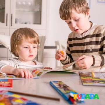 Reusable Puffy Sticker Book for Kids – 95+ Farm, Dinosaur & Ocean Animal Stickers, Road Trip Travel Toys for Toddlers 2-5, Airplane Quiet Activities, Busy Book for Boys & Girls, Montessori Learning Gift