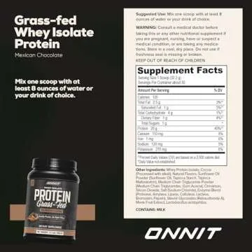 ONNIT Grass Fed Whey Isolate Protein - Mexican Chocolate (30 Servings)