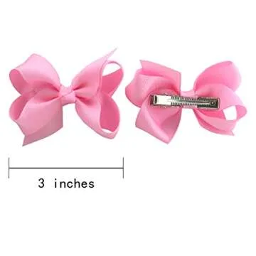 60Pcs 3 Inch Hair Bows For Toddler Girls Kids Clips Accessories Babies Pigtail Age 1 2 3 4 5 6 Years Old (30colors x 2)