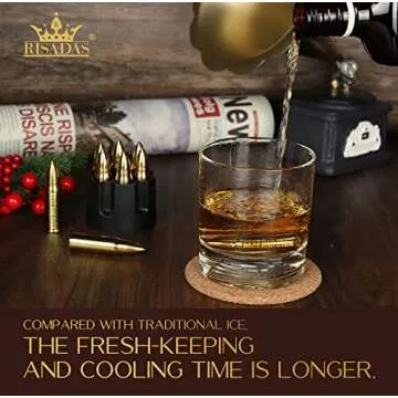 Fathers Day Dad Gifts - Gifts for Dad, Best DAD Ever Gifts, Fathers Day Present Ideas for Dad, Whiskey Stones Gold, Dad Birthday Gift, Dad Gifts from Daughter, Son, Fathers Gifts