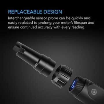 AC Infinity Hydroponic Meter PRO Kit, High Precision Digital pH Pen with ±0.01 pH Accuracy and Interchangeable Probe, All-in-One Temp Salinity EC TDS pH Meter, Water Hydroponic Gardens Aquariums Pools