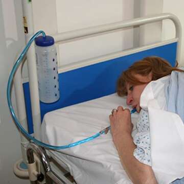 SP Ableware 745820000 Hydrant Water Bottle with Long Tube, Mouth Piece and Clothing Clip for Hand-Free Hydration, 1-Liter