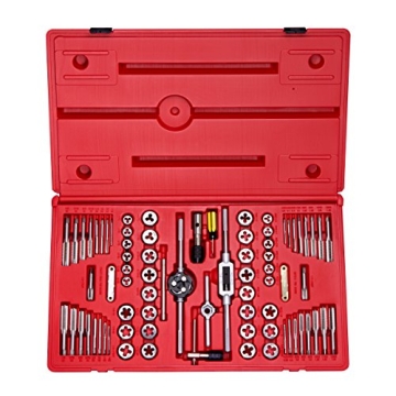 NEIKO 00908A SAE and Metric Tap and Die Set, Alloy Steel Taps and Dies with Hexagon T-Type Wrench, Q...
