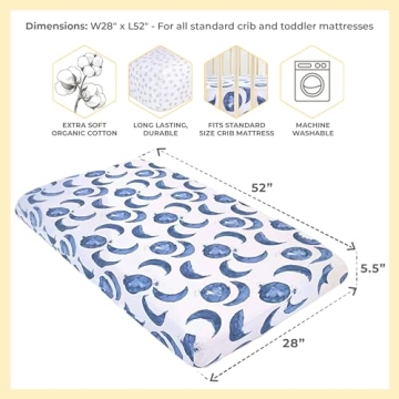 Burt's Bees Organic Fitted Crib Sheets, Soft & Adorable