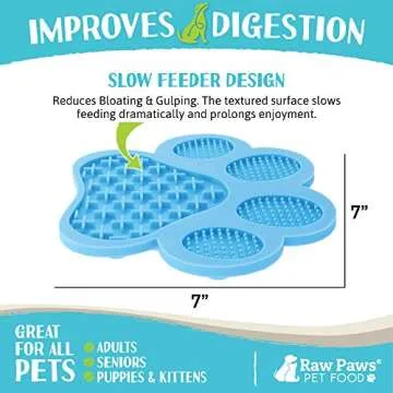 Raw Paws Licking Mats, 2-ct - Boredom Busters for Dogs in Shower, Licking Mat for Dogs - Dog Distraction Mat, Dog Slow Feeder Mat - Interactive Mat for Calming Anxiety - Lick Pad Mat for Dogs & Cats