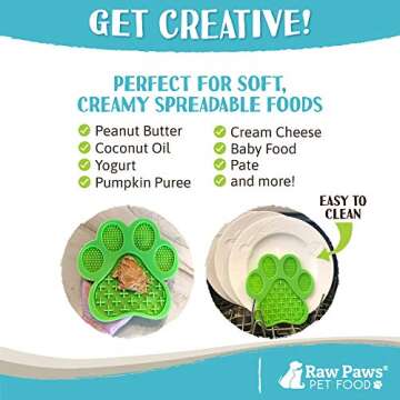 Raw Paws Licking Mats, 2-ct - Boredom Busters for Dogs in Shower, Licking Mat for Dogs - Dog Distraction Mat, Dog Slow Feeder Mat - Interactive Mat for Calming Anxiety - Lick Pad Mat for Dogs & Cats