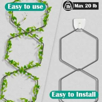 Geavo 18pcs Chain Trellis for Climbing Plants, 90in Indoor Outdoor Plant Climbing Support, DIY Garden Wall Trellis for Potted Plants, Monstera, Pothos, Ivy, Vine, Houseplant Accessories Decor