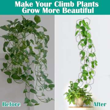 Geavo 18pcs Chain Trellis for Climbing Plants, 90in Indoor Outdoor Plant Climbing Support, DIY Garden Wall Trellis for Potted Plants, Monstera, Pothos, Ivy, Vine, Houseplant Accessories Decor