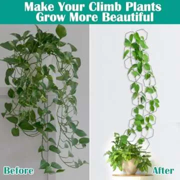 Geavo 18pcs Chain Trellis for Climbing Plants, 90in Indoor Outdoor Plant Climbing Support, DIY Garden Wall Trellis for Potted Plants, Monstera, Pothos, Ivy, Vine, Houseplant Accessories Decor