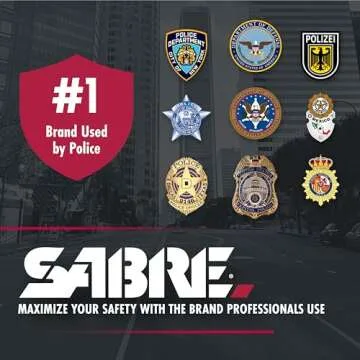 SABRE Self Defense Spray, 3-in-1 Formula Contains Max Strength Pepper Spray, CS Military Tear Gas & UV Marking Dye, Quick Release Easy Carry Key Ring, Finger Grip for Accurate Aim, 0.54 fl oz, 2 Pack