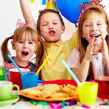 Tomnk 120 Pack Smoothie Straws, 10.3 Inches Straws Disposable, Milkshake Plastic Straws in Assorted Bright Colors