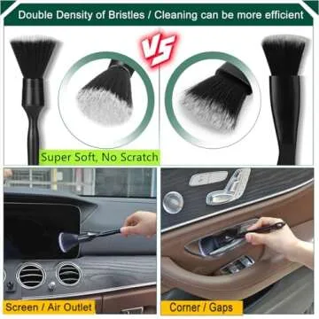 Fitosy Car Detailing Brushes Duster Cleaning Kits, Soft Hair Dashboard Air Vent Crevice Dusting Detail Cleaner Interior Accessories Tools for Decoration,Automotive,Truck,SUV,RV