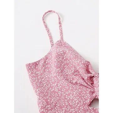 Floerns Women's Floral Twist Front Mini Dress for Summer