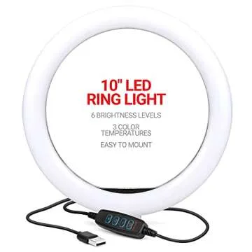 IK Multimedia iRig Video Creation Bundle, 10" LED Ring Light with Adjustable Color, Phone Tripod Stand & Microphone HD, All Smartphone Compatiblity, for Podcasting, Live Video Streaming