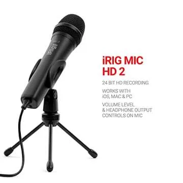 IK Multimedia iRig Video Creation Bundle, 10" LED Ring Light with Adjustable Color, Phone Tripod Stand & Microphone HD, All Smartphone Compatiblity, for Podcasting, Live Video Streaming