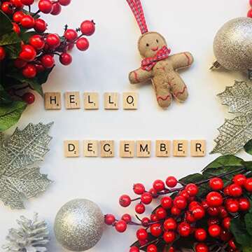 QMET 100pc Wooden Scrabble Letters for Crafts