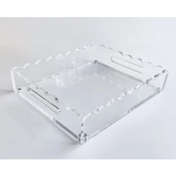 Customizable Acrylic Scalloped Tray for Home and Events