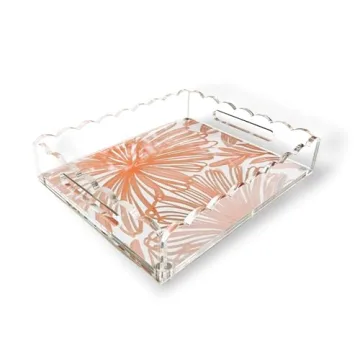 Customizable Acrylic Scalloped Tray for Home and Events