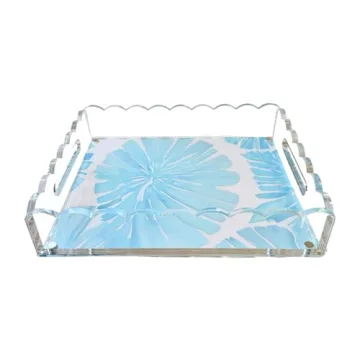 Customizable Acrylic Scalloped Tray for Home and Events