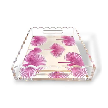 Customizable Acrylic Scalloped Tray for Home and Events