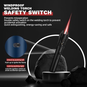 Adjustable Torch Lighter with Safety Lock and Refill