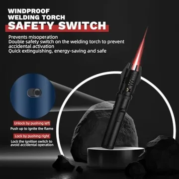 Adjustable Torch Lighter with Safety Lock and Refill