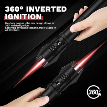 Adjustable Torch Lighter with Safety Lock and Refill