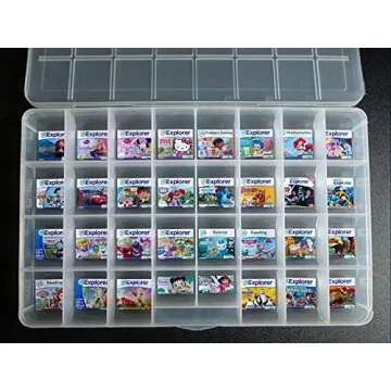 Darice No-Spill Plastic Bead Organizer – Craft Supply Storage Box with 32 Compartments, Stackable Design with Lid, 13.7” x 8.6” x 1.37”