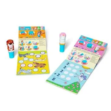 Melissa & Doug Sticker Wow!™ Dog and Unicorn Bundle: 2 24-Page Activity Pads, 2 Sticker Stampers, 600 Stickers, Arts and Crafts Fidget Toy Collectible Characters