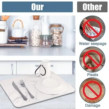 Stone Dish Drying Mat for Quick and Easy Kitchen Use