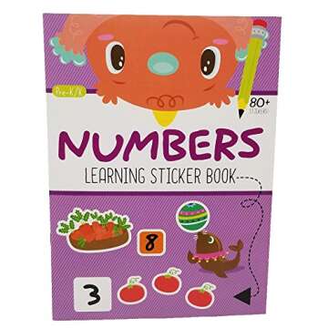 Two Arrows Sticker Activity Books for Toddlers Includes Shapes, Letters, Numbers and Colors Bundled with Crayola 24 Count Crayons, Styles Vary
