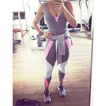 Women Sports Set Criss Cross Yoga Jumpsuit for Active Style