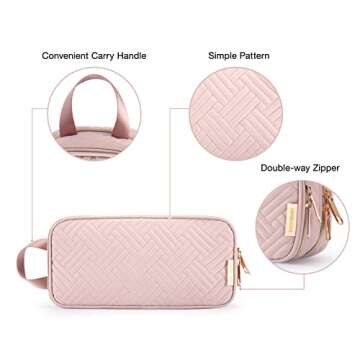 BAGSMART Travel Cable Organizer for Women, Pink