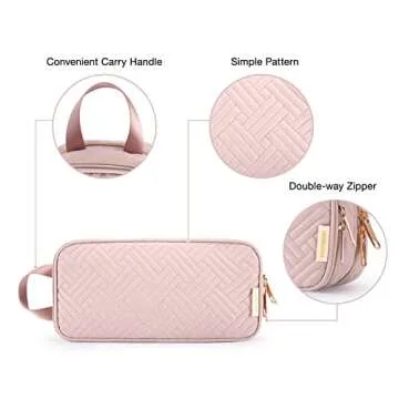 BAGSMART Travel Cable Organizer for Women, Pink
