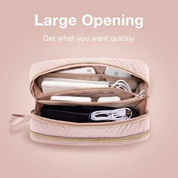 BAGSMART Travel Cable Organizer for Women, Pink
