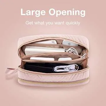 BAGSMART Travel Cable Organizer for Women, Pink