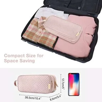 BAGSMART Travel Cable Organizer for Women, Pink