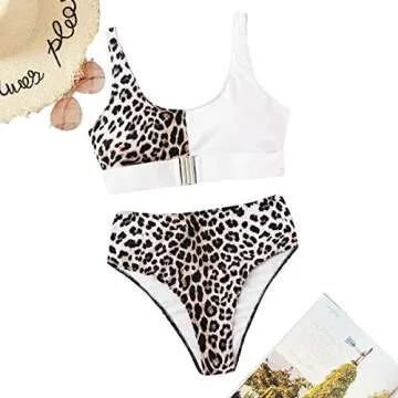 Floerns High Waist Leopard Bikini for Trendy Women