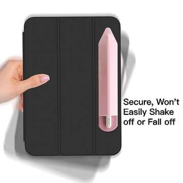 Universal Pencil Holder for Apple Pencil 1st and 2nd Gen - Elastic Pocket with Accessories Slot, Securely Attach to iPad Case and Magic Keyboard